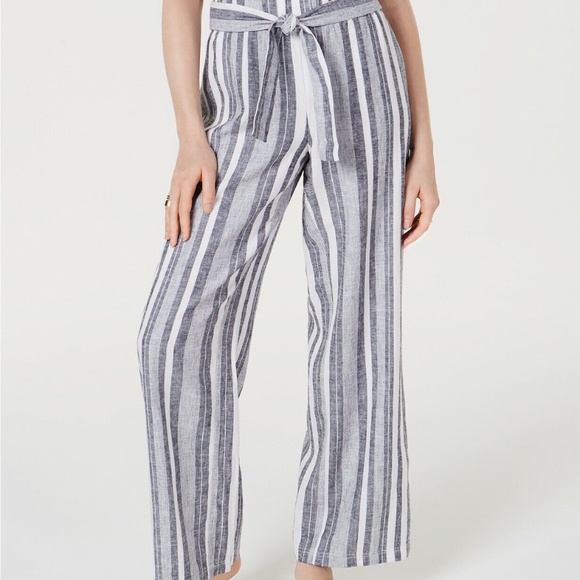 INC International Concepts Women's Tie Waist Linen-Blend Wide-Leg Pants Plus 3X - Picture 2 of 6